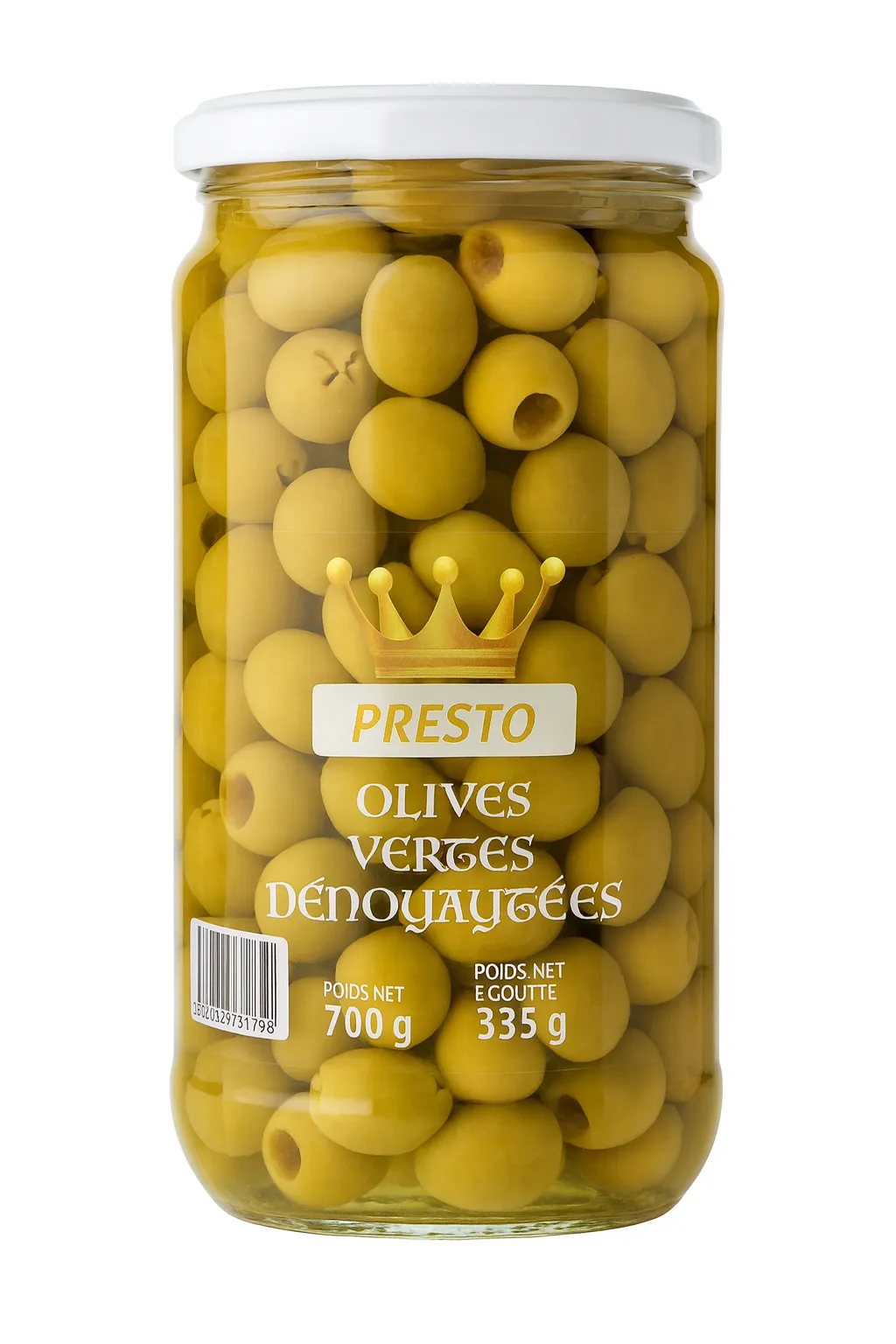 olives vertes dénoyaugèes 700G